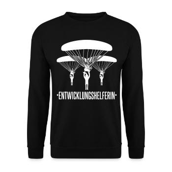 verhedderte Fallschirm Leine Skydiving - Unisex Pullover - Schwarz - Vorne - Alina (178cm) & Michal (187cm)