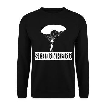 Fallschirmspringen Fallschirm Skydiving - Unisex Pullover - Schwarz - Vorne - Alina (178cm) & Michal (187cm)