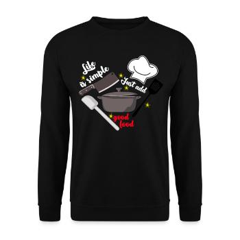 Cuisine Cuisine Accueil Chef cuisinier Couteau de chef - Sweat-shirt Unisexe - noir - Devant - Alina (178cm) & Michal (187cm)