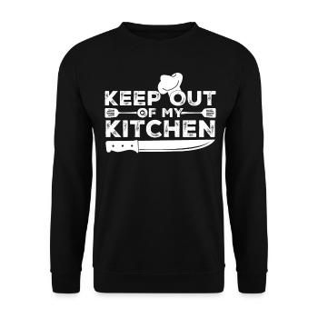 Cuisine Couteau de chef Chapeau de chef Chef de cuisine - Sweat-shirt Unisexe - noir - Devant - Alina (178cm) & Michal (187cm)