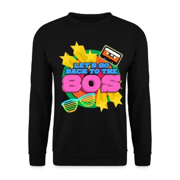 80s 1980 Disco Party 80s - Unisex Sweatshirt - black - Front - Alina (178cm) & Michal (187cm)
