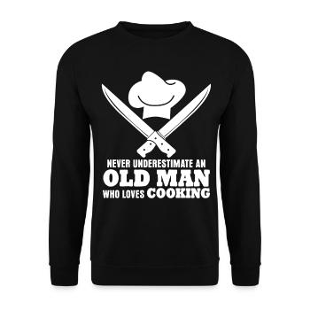 Chapeau de chef Couteau de chef Cuisine Chef de cuisine - Sweat-shirt Unisexe - noir - Devant - Alina (178cm) & Michal (187cm)