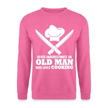 Chapeau de chef Couteau de chef Cuisine Chef de cuisine - Sweat-shirt Unisexe - rose - Devant