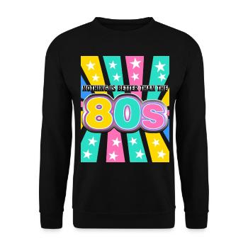 1980 Disco 80s Party 80s - Unisex Sweatshirt - black - Front - Alina (178cm) & Michal (187cm)