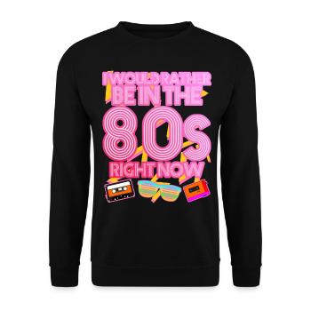 1980 Disco Retro 80s Party 80s - Unisex Sweatshirt - black - Front - Alina (178cm) & Michal (187cm)