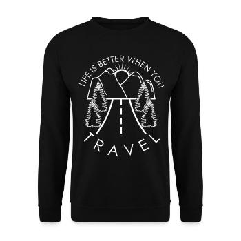 Travel Holiday Travel Excursion Short trip - Unisex Sweatshirt - black - Front - Alina (178cm) & Michal (187cm)