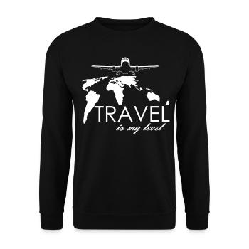 Voyage Voyage Vacances Tour du Monde - Sweat-shirt Unisexe - noir - Devant - Alina (178cm) & Michal (187cm)
