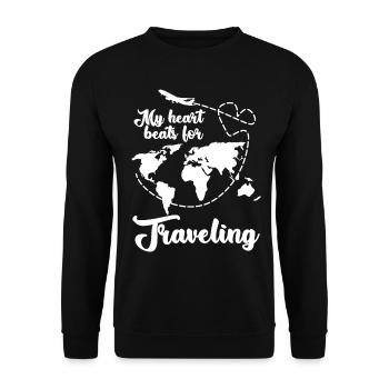 Travel Travel Excursion Air Travel Holiday - Unisex Sweatshirt - black - Front - Alina (178cm) & Michal (187cm)