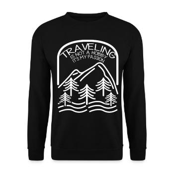 Randonnée Vacances Voyage Voyage Tour du Monde - Sweat-shirt Unisexe - noir - Devant - Alina (178cm) & Michal (187cm)
