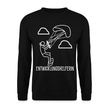 Kitesurferin verhedderte Leinen - Unisex Pullover - Schwarz - Vorne - Alina (178cm) & Michal (187cm)