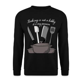 Chaque de chef Marmite Cuisine Cuisinier - Sweat-shirt Unisexe - noir - Devant - Alina (178cm) & Michal (187cm)