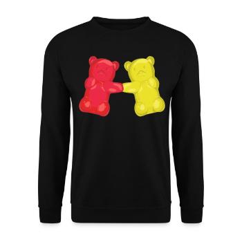 Gummibärchen tanzen Boogie Woogie - Unisex Pullover - Schwarz - Vorne - Alina (178cm) & Michal (187cm)