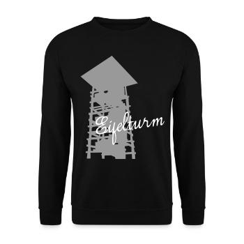 Eifel Eifeler Aussichtsturm Eifler - Unisex Pullover - Schwarz - Vorne - Alina (178cm) & Michal (187cm)