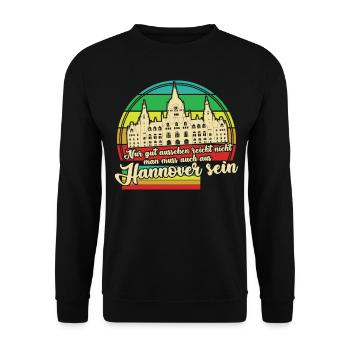 Hannover Retro - Unisex Pullover - Schwarz - Vorne - Alina (178cm) & Michal (187cm)