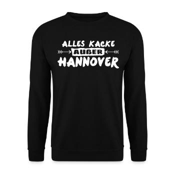Hannover Spruch - Unisex Pullover - Schwarz - Vorne - Alina (178cm) & Michal (187cm)