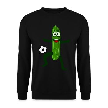 Gurke Fußball Fußballverein Gurken - Unisex Pullover - Schwarz - Vorne - Alina (178cm) & Michal (187cm)