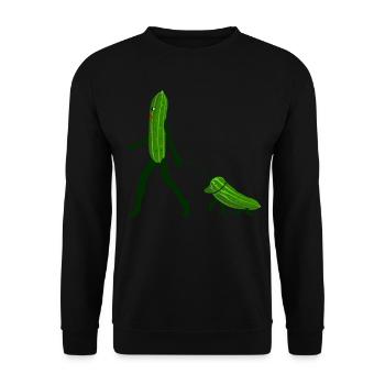 Gurke mit Hund Hunde Gurken - Unisex Pullover - Schwarz - Vorne - Alina (178cm) & Michal (187cm)