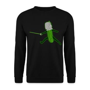 Gurke Fechten Fechtsport Gurken - Unisex Pullover - Schwarz - Vorne - Alina (178cm) & Michal (187cm)