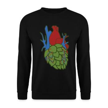 Hops Heart Beer Brewery Hobby Brewer - Unisex Sweatshirt - black - Front - Alina (178cm) & Michal (187cm)