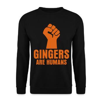 Rote Haare Spruch Rothaarig Rotschopf - Unisex Pullover - Schwarz - Vorne - Alina (178cm) & Michal (187cm)