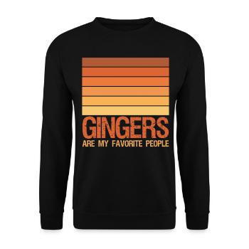 Rote Haare Rothaarig Retro Rotschopf - Unisex Pullover - Schwarz - Vorne - Alina (178cm) & Michal (187cm)