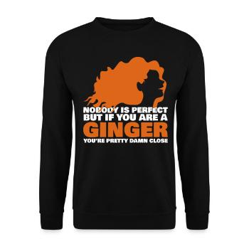 Rothaarig Spruch Rotschopf Rote Haare - Unisex Pullover - Schwarz - Vorne - Alina (178cm) & Michal (187cm)