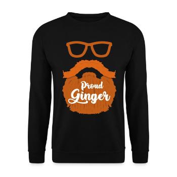 Rothaarig Bart Rotschopf Rote Haare - Unisex Pullover - Schwarz - Vorne - Alina (178cm) & Michal (187cm)