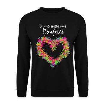 Confetti Heart Carnival Carnival - Unisex Sweatshirt - black - Front - Alina (178cm) & Michal (187cm)