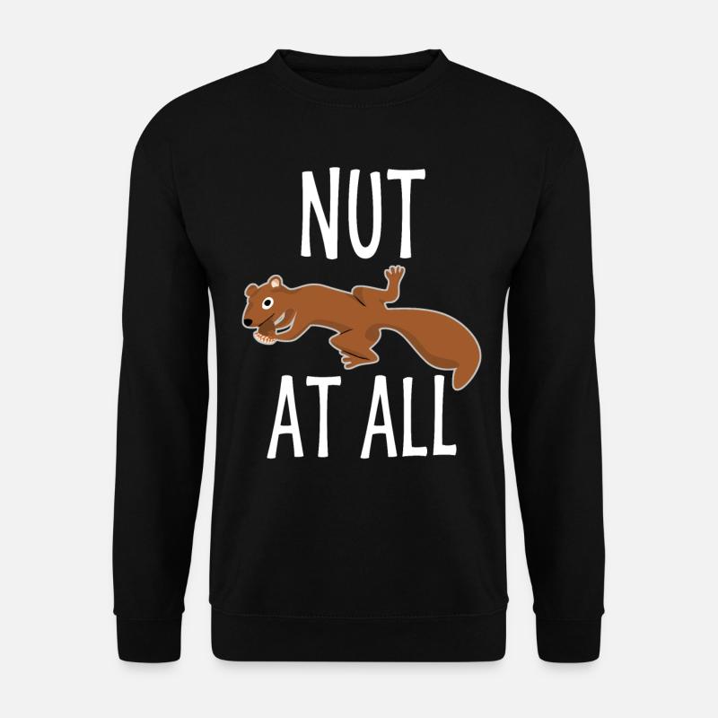 Eichhörnchen mit Nuss - Unisex Pullover - Schwarz
