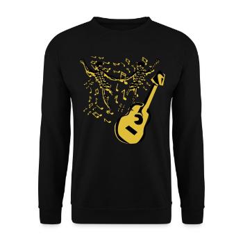 Skeletons Dancing Guitar - Unisex Sweatshirt - black - Front - Alina (178cm) & Michal (187cm)
