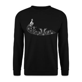 Skelett Tanzen Halloween Skelette - Unisex Pullover - Schwarz - Vorne - Alina (178cm) & Michal (187cm)