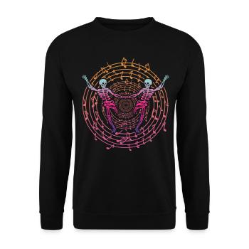 Skeleton Halloween Dancing Music Skeletons - Unisex Sweatshirt - black - Front - Alina (178cm) & Michal (187cm)
