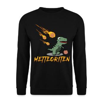 Hackfleisch Dinosaurier Mettbrötchen - Unisex Pullover - Schwarz - Vorne - Alina (178cm) & Michal (187cm)