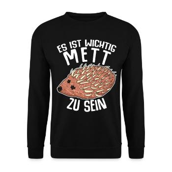 Mettigel Hackfleisch Mett Hack - Unisex Pullover - Schwarz - Vorne - Alina (178cm) & Michal (187cm)