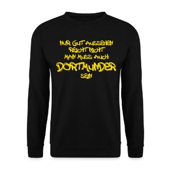 Dortmunder Spruch Dortmund - Unisex Pullover - Schwarz - Vorne - Alina (178cm) & Michal (187cm)