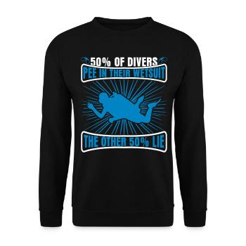Diver Saying Scuba Diver Diving - Unisex Sweatshirt - black - Front - Alina (178cm) & Michal (187cm)