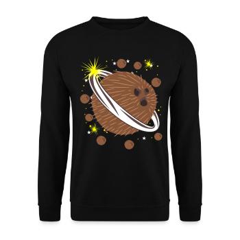 Coconut Space Planet Coconuts - Unisex Sweatshirt - black - Front - Alina (178cm) & Michal (187cm)