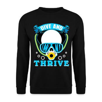 Diver Diving GogglesDiving - Unisex Sweatshirt - black - Front - Alina (178cm) & Michal (187cm)