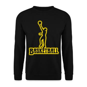 Basketballspieler Basketballer - Unisex Pullover - Schwarz - Vorne - Alina (178cm) & Michal (187cm)