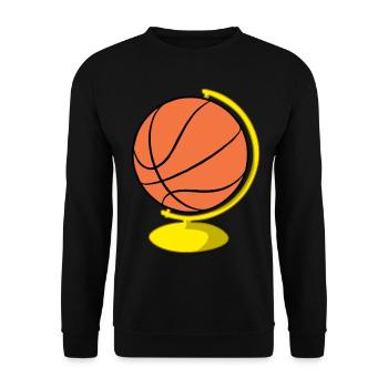 Basketballspieler Weltkugel - Unisex Pullover - Schwarz - Vorne - Alina (178cm) & Michal (187cm)