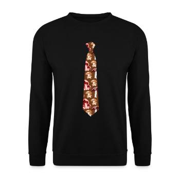 Pilzsammler Krawatte Pilze Pilz - Unisex Pullover - Schwarz - Vorne - Alina (178cm) & Michal (187cm)