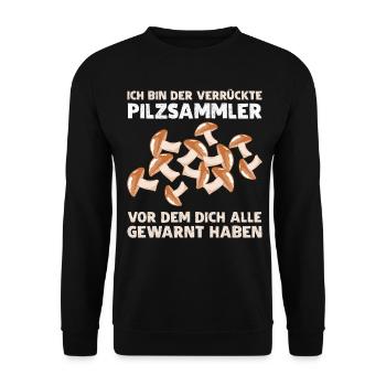 Pilz Pilzsammler Pilze - Unisex Pullover - Schwarz - Vorne - Alina (178cm) & Michal (187cm)