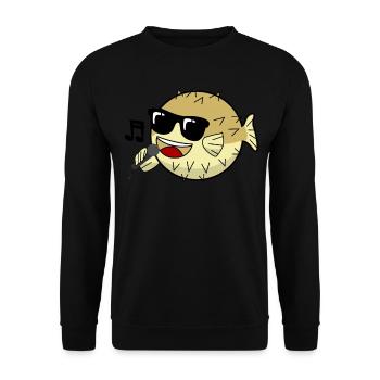 Poisson-globe chantant - Sweat-shirt Unisexe - noir - Devant - Alina (178cm) & Michal (187cm)