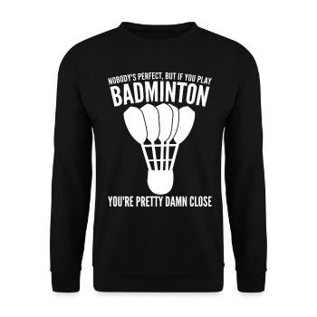 Joueur de badminton badminton - Sweat-shirt Unisexe - noir - Devant - Alina (178cm) & Michal (187cm)