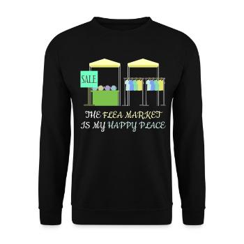 Trödelmarkt Flohmarkt Händler - Unisex Pullover - Schwarz - Vorne - Alina (178cm) & Michal (187cm)