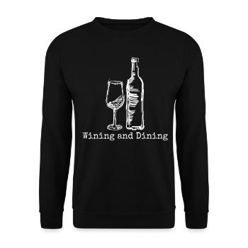 Vino wine wine drinker - Unisex Sweatshirt - black - Front - Alina (178cm) & Michal (187cm)