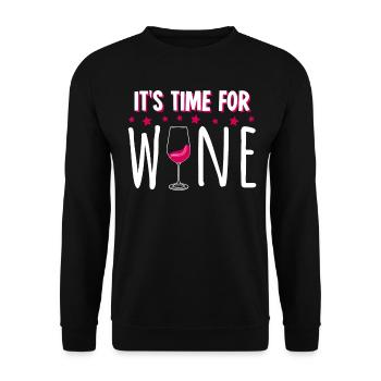 Vino wine wine drinker - Unisex Sweatshirt - black - Front - Alina (178cm) & Michal (187cm)