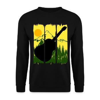 Guitar Nature Hiking Music Guitarist - Unisex Sweatshirt - black - Front - Alina (178cm) & Michal (187cm)