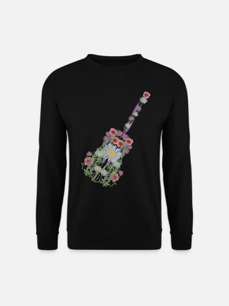 Guitar Flowers Music Guitarist - Unisex Sweatshirt - black