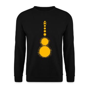 Guitare Musique Sun Retro Guitariste - Sweat-shirt Unisexe - noir - Devant - Alina (178cm) & Michal (187cm)